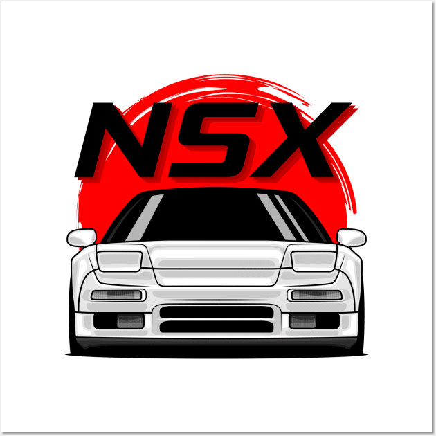 White NSX MK1 Front JDM Wall Art by GoldenTuners